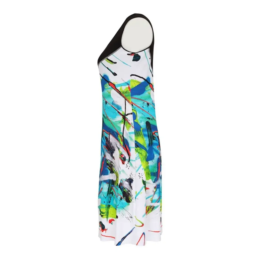 Dolcezza Women's Art Chic Midi Dress Size M Summer Sleeveless NWT Scoop Neck - Picture 2 of 3